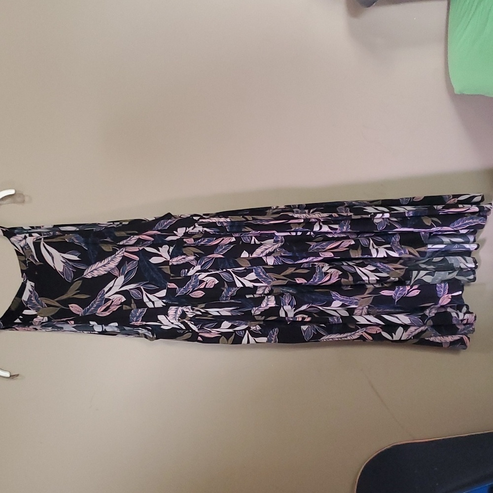 Torrid Black and Pink Floral Midi Dress